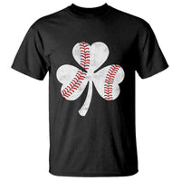 Funny Baseball St Patricks Day Distressed Shamrock T Shirt