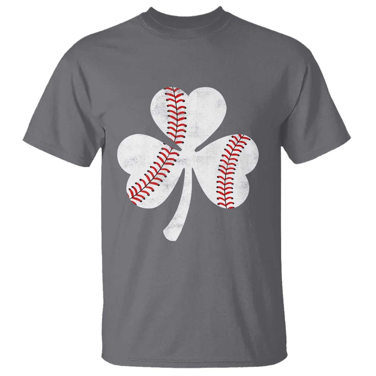 Funny Baseball St Patricks Day Distressed Shamrock T Shirt