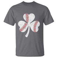 Funny Baseball St Patricks Day Distressed Shamrock T Shirt