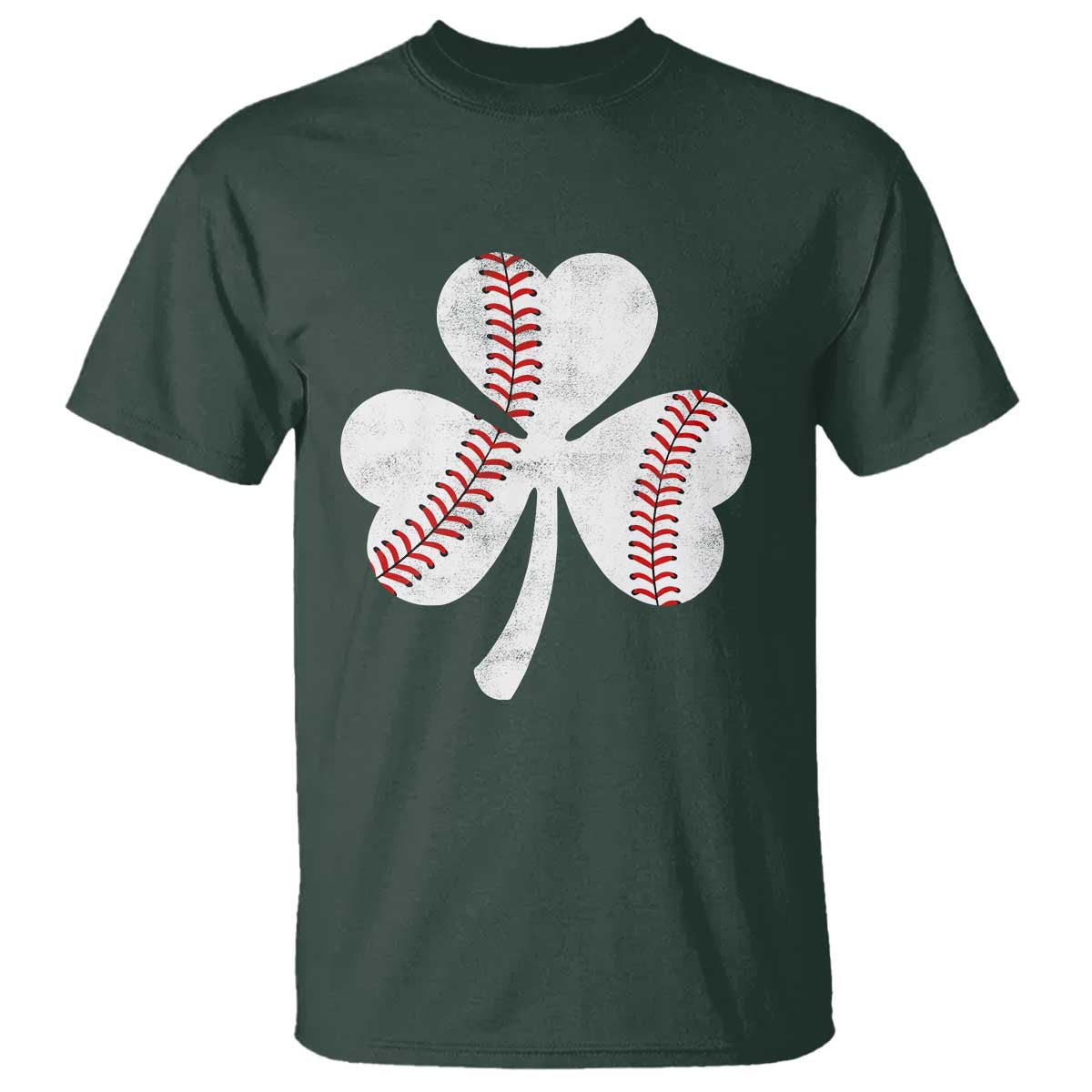 Funny Baseball St Patricks Day Distressed Shamrock T Shirt