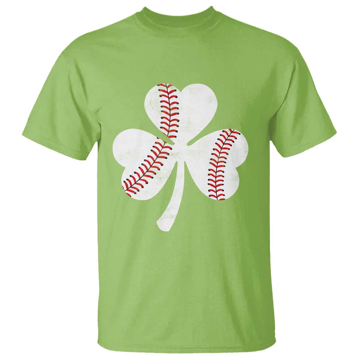 Funny Baseball St Patricks Day Distressed Shamrock T Shirt