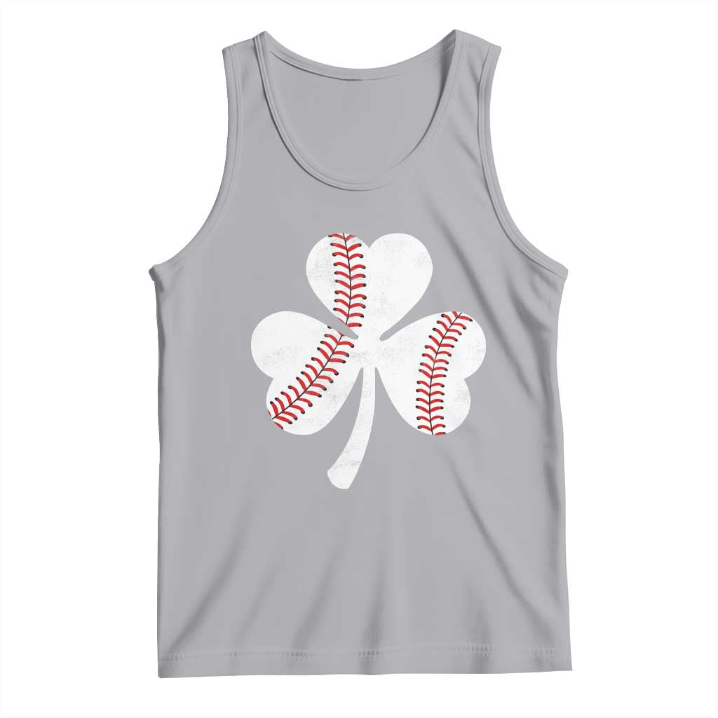 Funny Baseball St Patricks Day Distressed Shamrock Tank Top