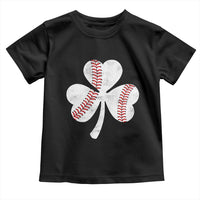 Funny Baseball St Patricks Day Distressed Shamrock Toddler T Shirt