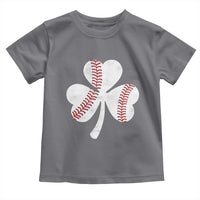 Funny Baseball St Patricks Day Distressed Shamrock Toddler T Shirt