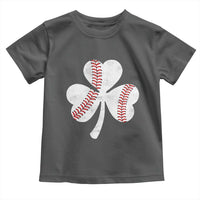 Funny Baseball St Patricks Day Distressed Shamrock Toddler T Shirt