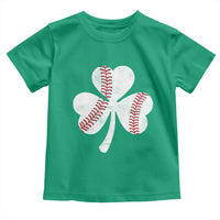 Funny Baseball St Patricks Day Distressed Shamrock Toddler T Shirt