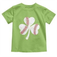 Funny Baseball St Patricks Day Distressed Shamrock Toddler T Shirt