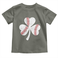 Funny Baseball St Patricks Day Distressed Shamrock Toddler T Shirt