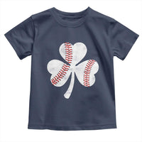 Funny Baseball St Patricks Day Distressed Shamrock Toddler T Shirt