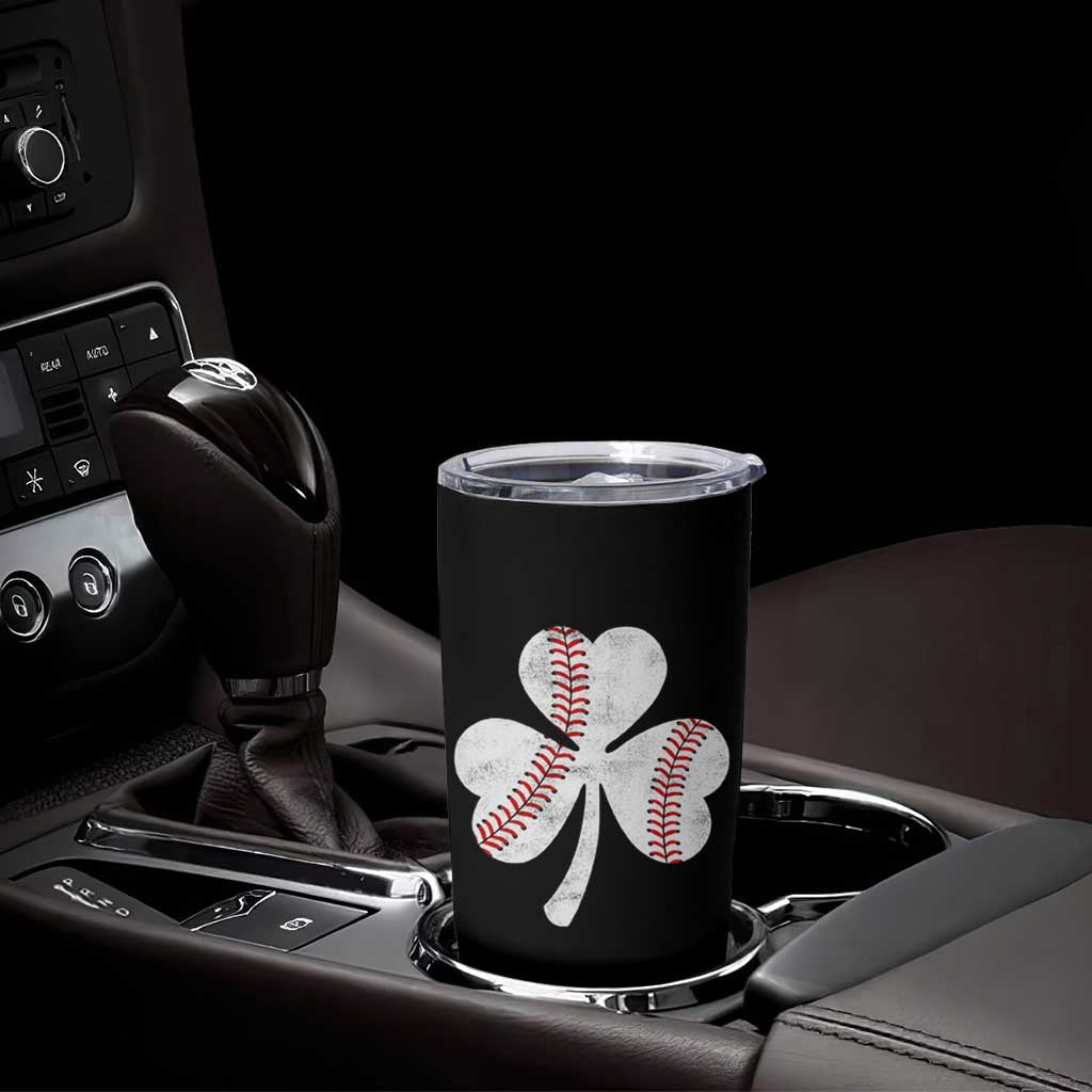 Funny Baseball St Patricks Day Distressed Shamrock Tumbler Cup