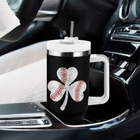 Funny Baseball St Patricks Day Distressed Shamrock Tumbler With Handle