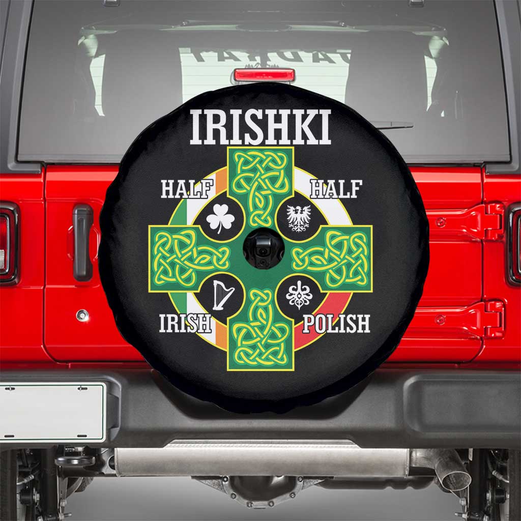 Irishki Half Irish Half Polish Spare Tire Cover Celtic Cross St Patricks