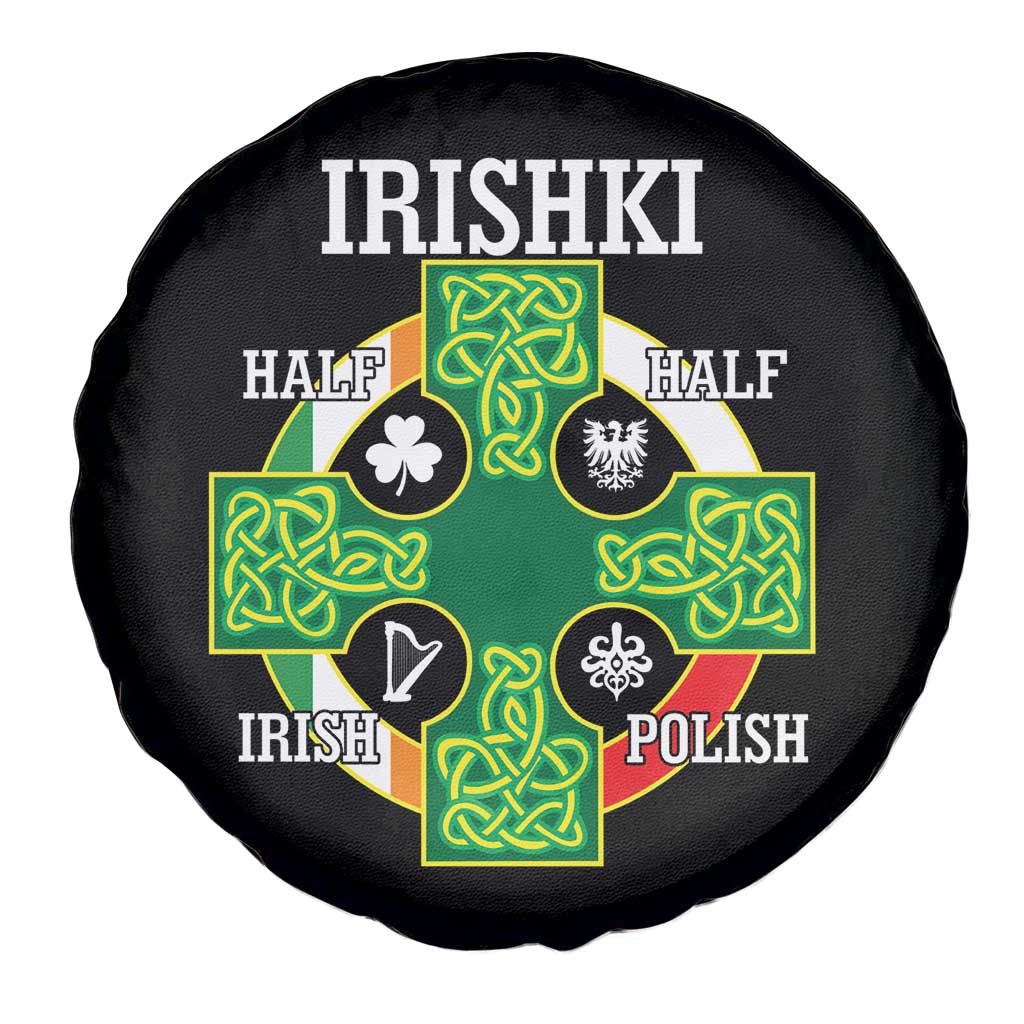 Irishki Half Irish Half Polish Spare Tire Cover Celtic Cross St Patricks