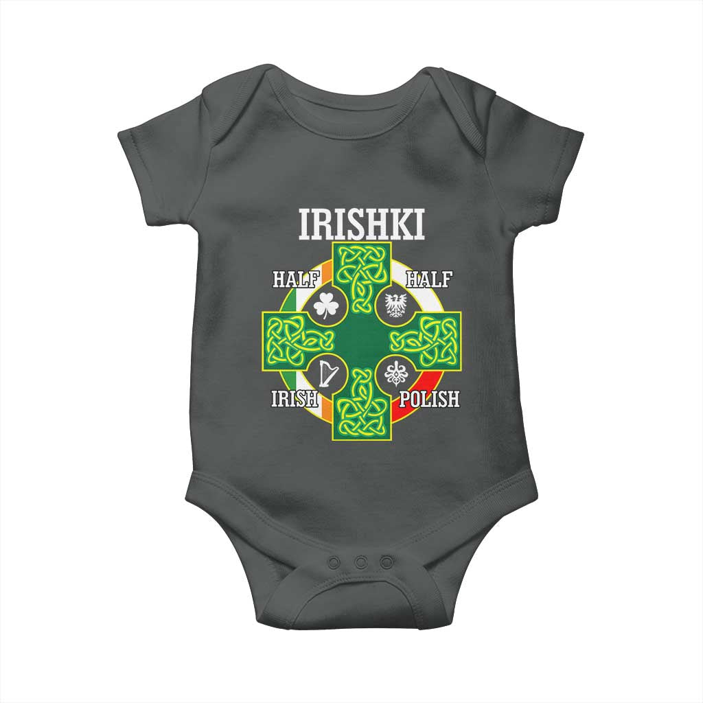 Irishki Half Irish Half Polish Baby Onesie Celtic Cross St Patricks
