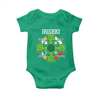 Irishki Half Irish Half Polish Baby Onesie Celtic Cross St Patricks