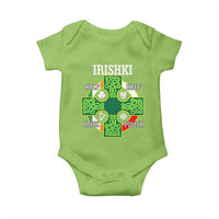 Irishki Half Irish Half Polish Baby Onesie Celtic Cross St Patricks