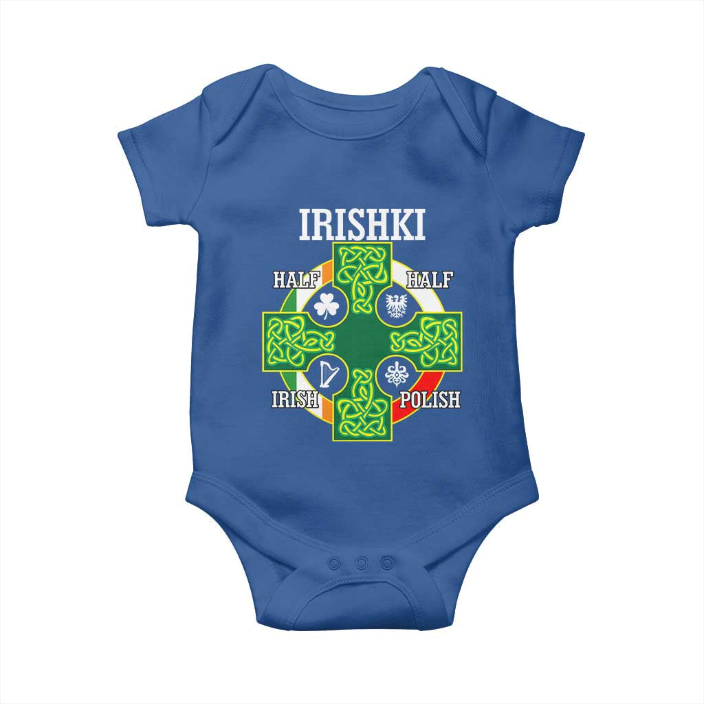 Irishki Half Irish Half Polish Baby Onesie Celtic Cross St Patricks