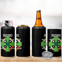Irishki Half Irish Half Polish 4 in 1 Can Cooler Tumbler Celtic Cross St Patricks