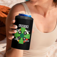 Irishki Half Irish Half Polish 4 in 1 Can Cooler Tumbler Celtic Cross St Patricks