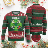 Irishki Half Irish Half Polish Ugly Christmas Sweater Celtic Cross St Patricks - Wonder Print Shop