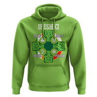 Irishki Half Irish Half Polish Hoodie Celtic Cross St Patricks