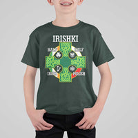 Irishki Half Irish Half Polish T Shirt For Kid Celtic Cross St Patricks