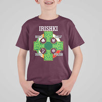 Irishki Half Irish Half Polish T Shirt For Kid Celtic Cross St Patricks