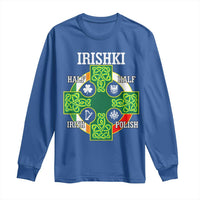Irishki Half Irish Half Polish Long Sleeve Shirt Celtic Cross St Patricks