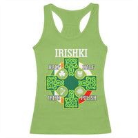 Irishki Half Irish Half Polish Racerback Tank Top Celtic Cross St Patricks