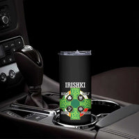 Irishki Half Irish Half Polish Skinny Tumbler Celtic Cross St Patricks