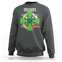 Irishki Half Irish Half Polish Sweatshirt Celtic Cross St Patricks