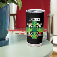 Irishki Half Irish Half Polish Tumbler Cup Celtic Cross St Patricks