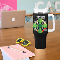 Irishki Half Irish Half Polish Tumbler With Handle Celtic Cross St Patricks