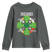Irishki Half Irish Half Polish Youth Sweatshirt Celtic Cross St Patricks