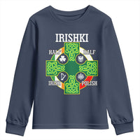 Irishki Half Irish Half Polish Youth Sweatshirt Celtic Cross St Patricks