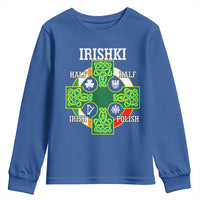 Irishki Half Irish Half Polish Youth Sweatshirt Celtic Cross St Patricks