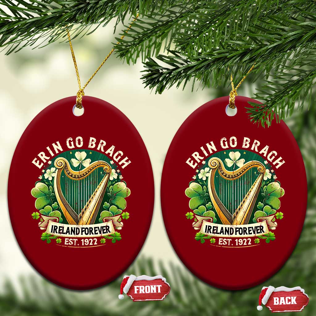 Irish Pride Ceramic Ornament Ireland Forever Erin Go Bragh Est 1922 Harp Shamrock - Wonder Print Shop