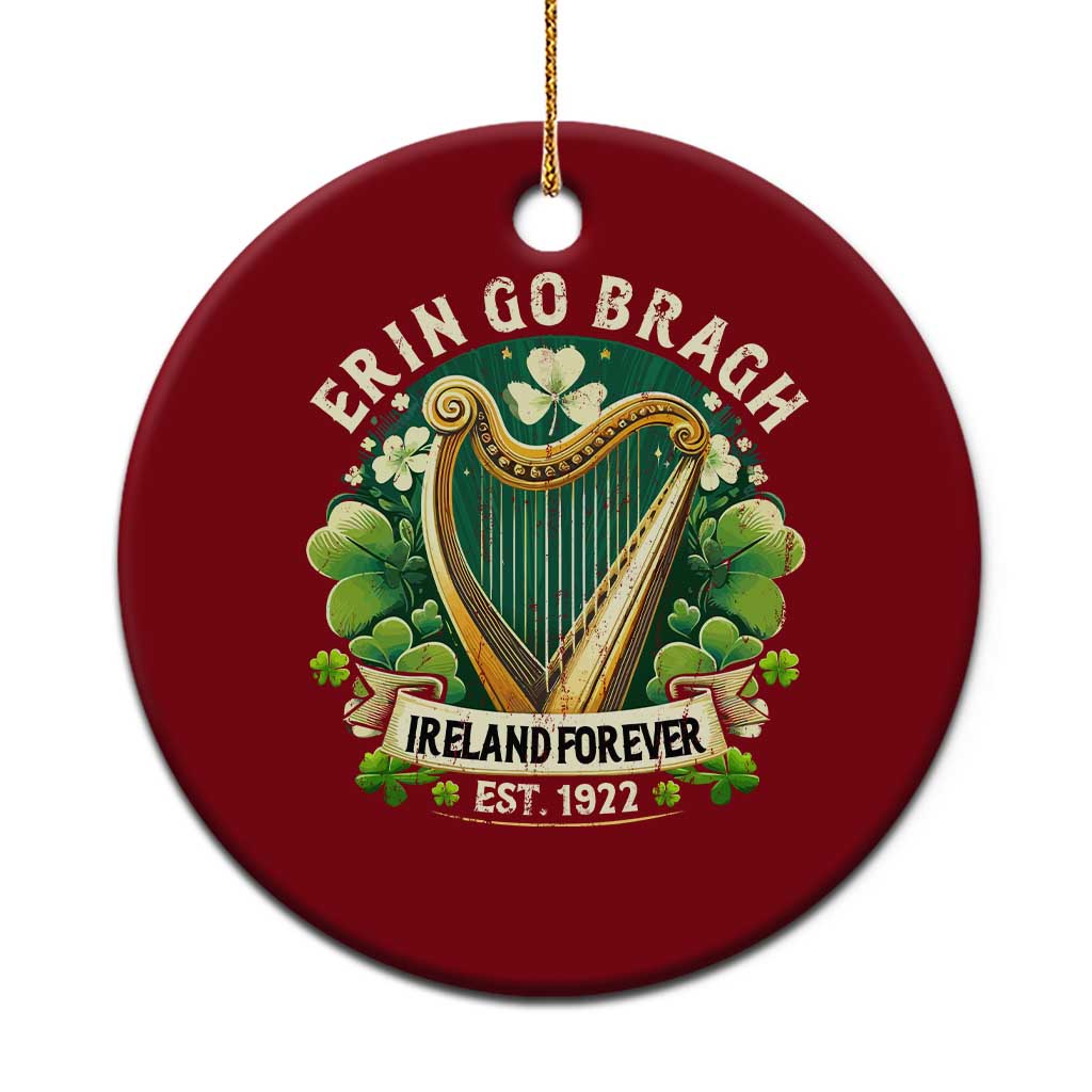 Irish Pride Ceramic Ornament Ireland Forever Erin Go Bragh Est 1922 Harp Shamrock - Wonder Print Shop