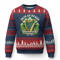 Irish Pride Ugly Christmas Sweater Ireland Forever Erin Go Bragh Est 1922 Harp Shamrock - Wonder Print Shop