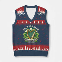 Irish Pride V-Neck Knit Sweater Vest Ireland Forever Erin Go Bragh Est 1922 Harp Shamrock - Wonder Print Shop