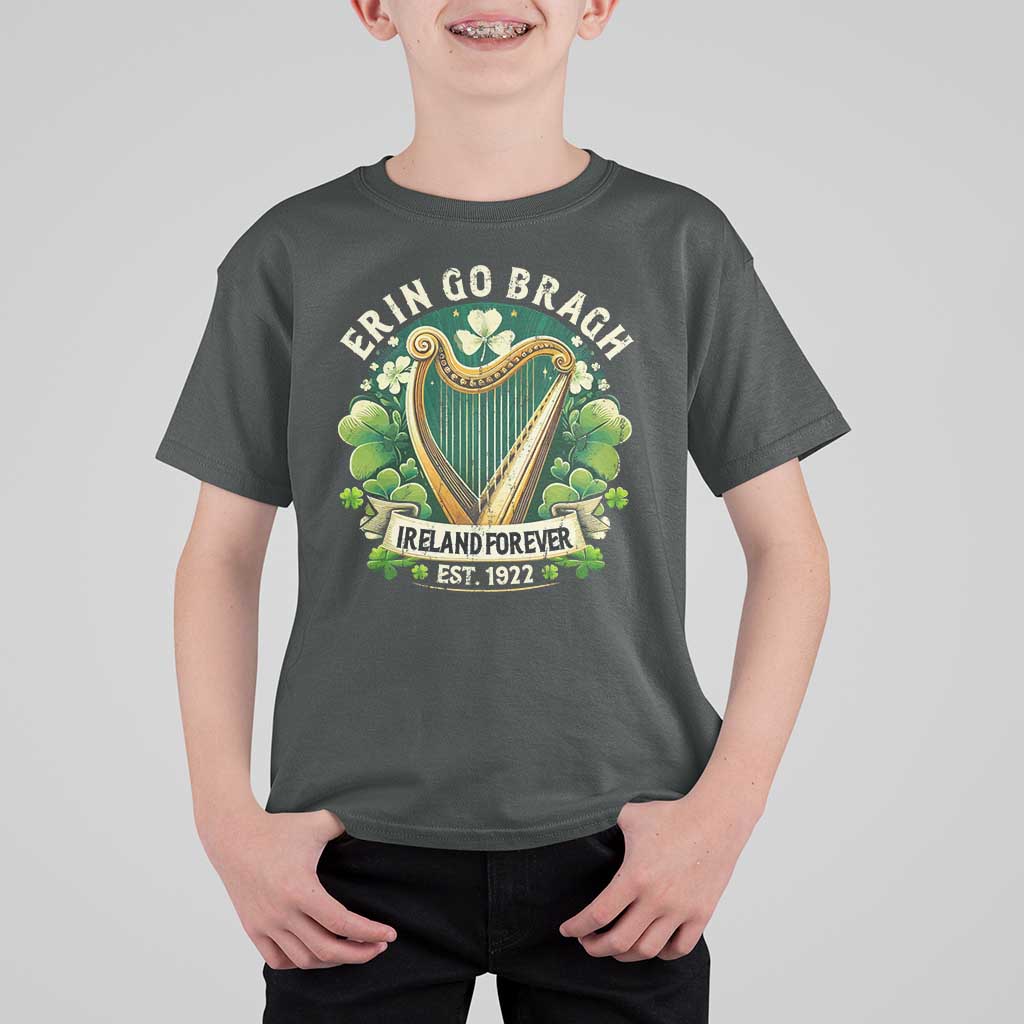 Irish Pride T Shirt For Kid Ireland Forever Erin Go Bragh Est 1922 Harp Shamrock