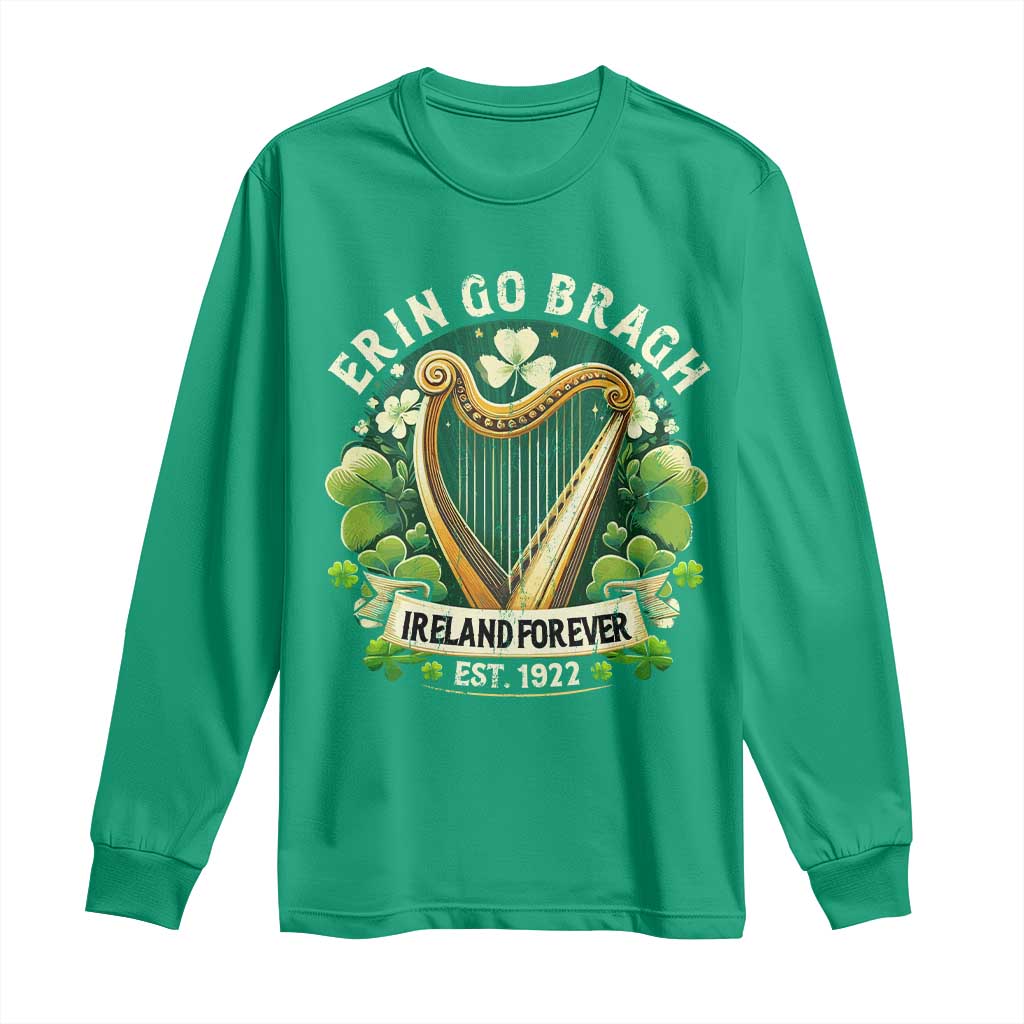 Irish Pride Long Sleeve Shirt Ireland Forever Erin Go Bragh Est 1922 Harp Shamrock
