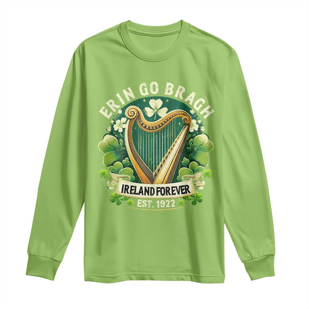 Irish Pride Long Sleeve Shirt Ireland Forever Erin Go Bragh Est 1922 Harp Shamrock