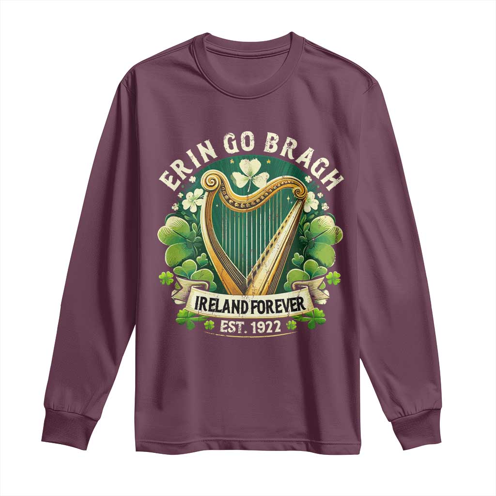 Irish Pride Long Sleeve Shirt Ireland Forever Erin Go Bragh Est 1922 Harp Shamrock