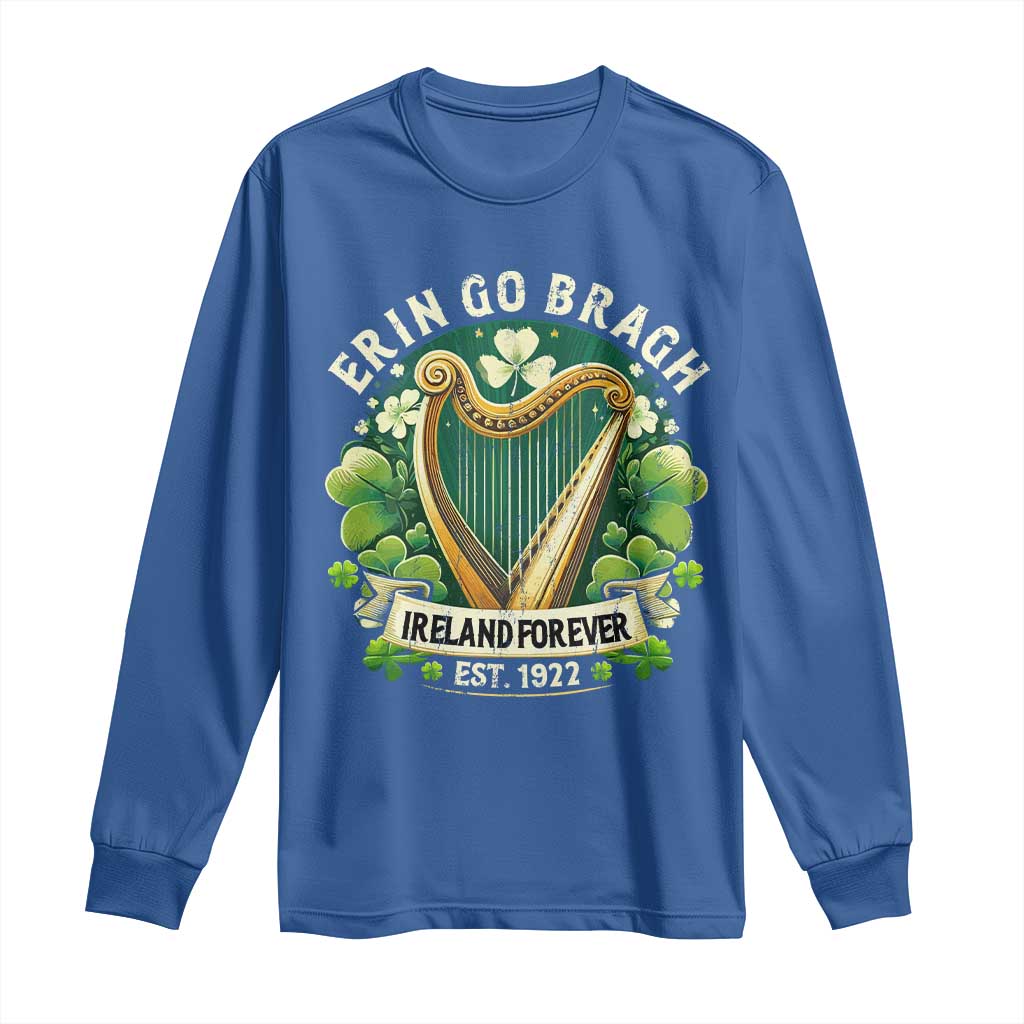 Irish Pride Long Sleeve Shirt Ireland Forever Erin Go Bragh Est 1922 Harp Shamrock