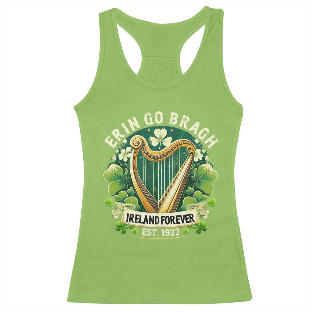 Irish Pride Racerback Tank Top Ireland Forever Erin Go Bragh Est 1922 Harp Shamrock