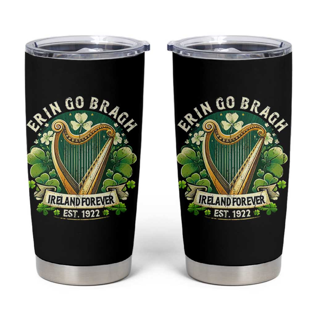 Irish Pride Tumbler Cup Ireland Forever Erin Go Bragh Est 1922 Harp Shamrock