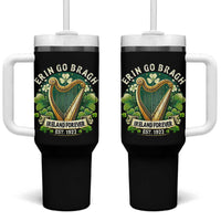 Irish Pride Tumbler With Handle Ireland Forever Erin Go Bragh Est 1922 Harp Shamrock