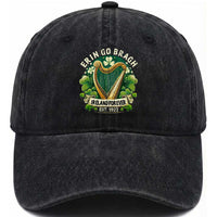Irish Pride Washed Cotton Baseball Cap Ireland Forever Erin Go Bragh Est 1922 Harp Shamrock