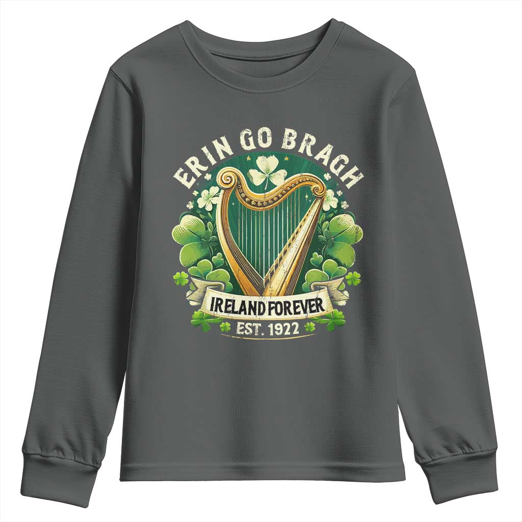 Irish Pride Youth Sweatshirt Ireland Forever Erin Go Bragh Est 1922 Harp Shamrock